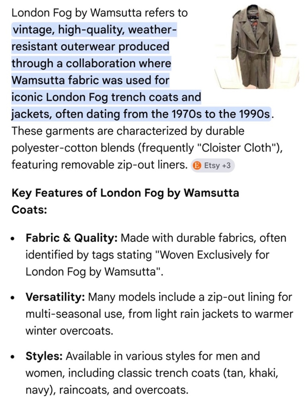 London Fog Beige Trench Coat - Wamsutta Exclusive - Picture 12 of 12